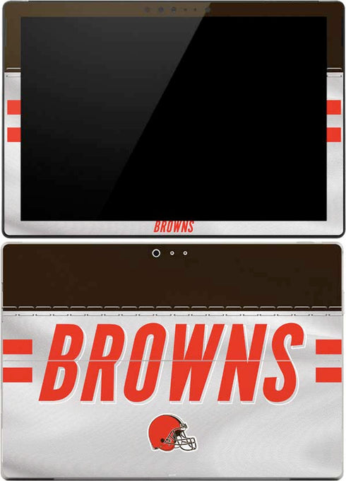 NFL Cleveland Browns White Striped Surface Pro (2017) Skin