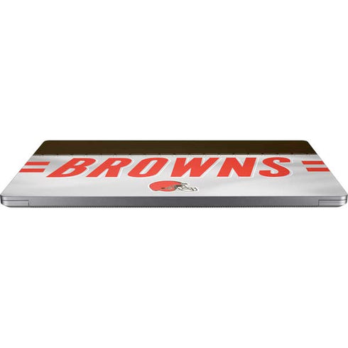 NFL Cleveland Browns White Striped Universal Laptop 12in (9.8 x 6.8in) Skin