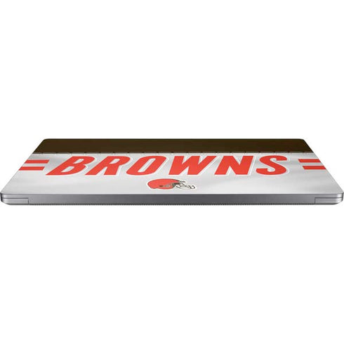 NFL Cleveland Browns White Striped Universal Laptop 13in (10.6 x 7.6in) Skin