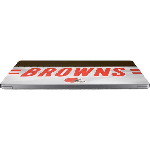 NFL Cleveland Browns White Striped Universal Laptop 14in (11.4 x 8.2in) Skin