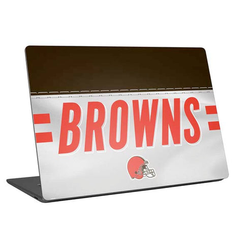 NFL Cleveland Browns White Striped Universal Laptop 15in (12.2 x 8.8in) Skin