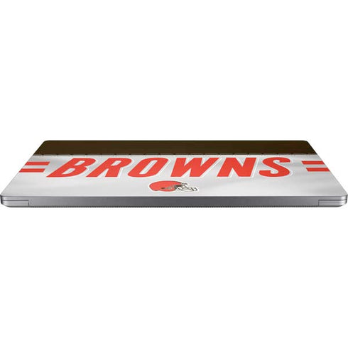 NFL Cleveland Browns White Striped Universal Laptop 15in (12.2 x 8.8in) Skin