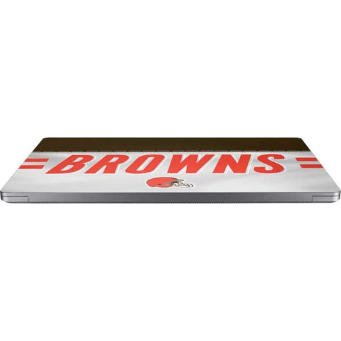 NFL Cleveland Browns White Striped Universal Laptop 17in (13.8 x 10in) Skin