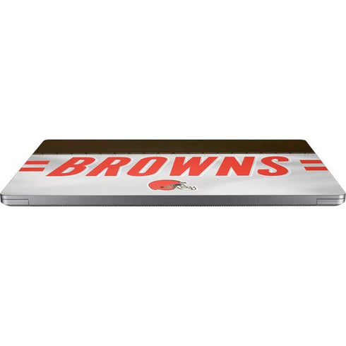 NFL Cleveland Browns White Striped Universal Laptop 18in (14.6 x 10.6in) Skin