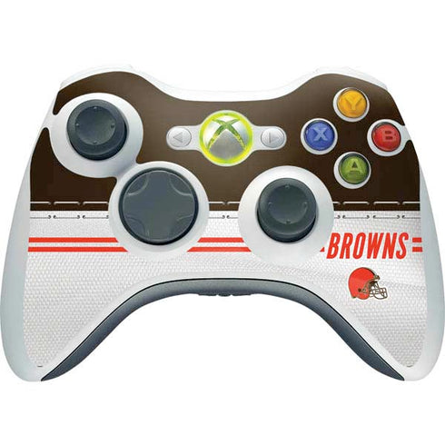 NFL Cleveland Browns White Striped Xbox 360 Wireless Controller Skin