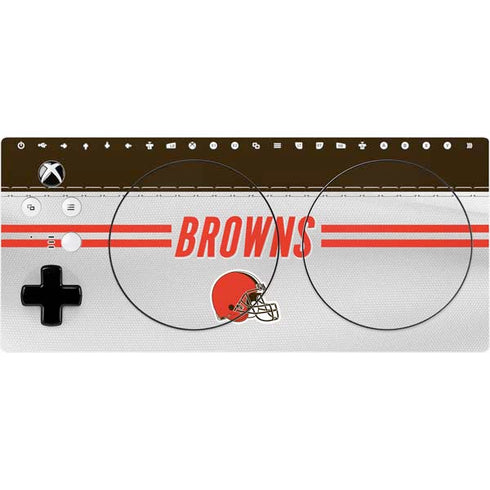 NFL Cleveland Browns White Striped Xbox Adaptive Controller Skin
