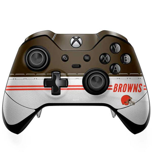 NFL Cleveland Browns White Striped Xbox One Elite Controller Skin