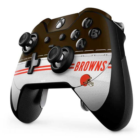 NFL Cleveland Browns White Striped Xbox One Elite Controller Skin