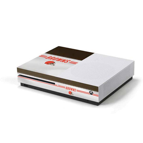 NFL Cleveland Browns White Striped Xbox One S Console Skin