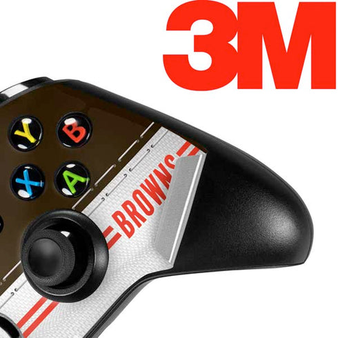 NFL Cleveland Browns White Striped Xbox One S Controller Skin