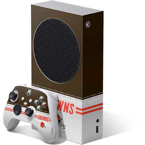 NFL Cleveland Browns White Striped Xbox Series S Skins