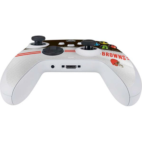 NFL Cleveland Browns White Striped Xbox Series S Controller Skin