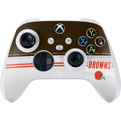 NFL Cleveland Browns White Striped Xbox Series S Controller Skin
