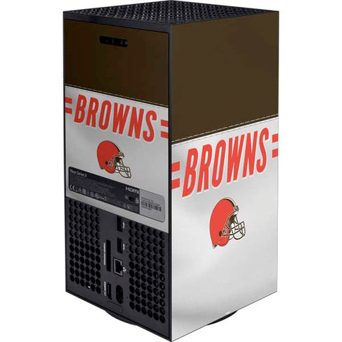 NFL Cleveland Browns White Striped Xbox Series X Bundle Skin