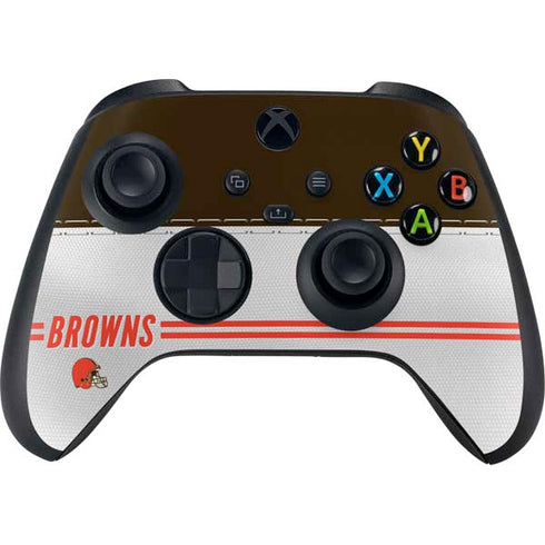 NFL Cleveland Browns White Striped Xbox Series X Bundle Skin