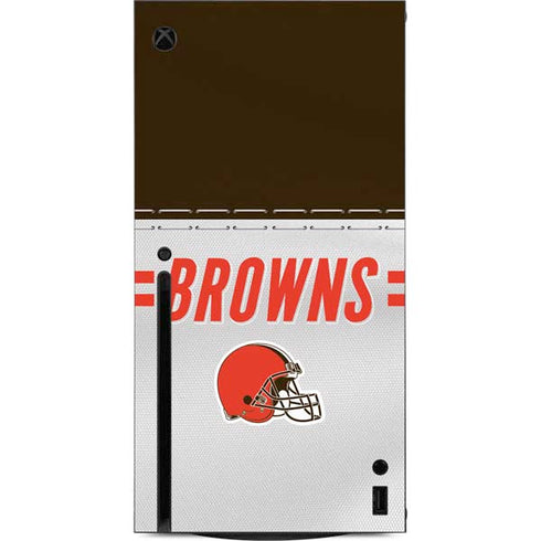 NFL Cleveland Browns White Striped Xbox Series X Console Skin