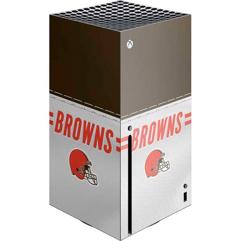 NFL Cleveland Browns White Striped Xbox Series X Console Skin