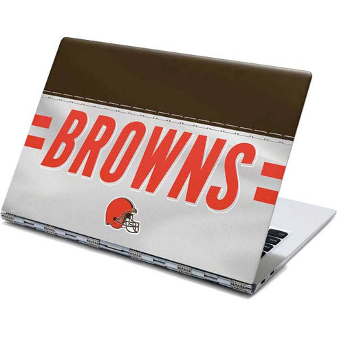 NFL Cleveland Browns White Striped Yoga 910 2-in-1 14in Touch-Screen Skin