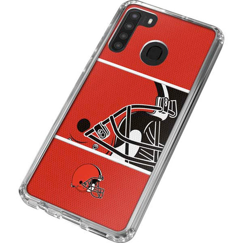 NFL Cleveland Browns Zone Block Galaxy A21 Clear Case