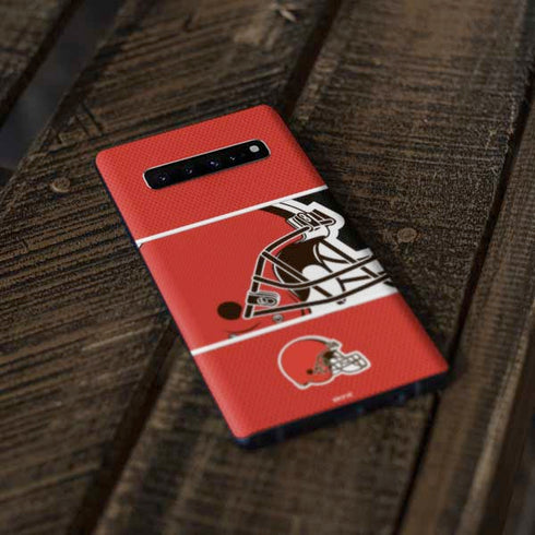 NFL Cleveland Browns Zone Block Galaxy S10 Skin