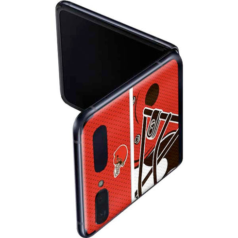 NFL Cleveland Browns Zone Block Galaxy Z Flip Skin