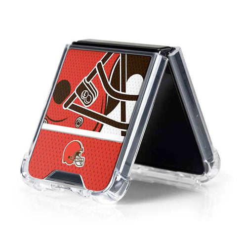 NFL Cleveland Browns Zone Block Galaxy Z Flip5 5G Clear Case