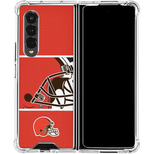 NFL Cleveland Browns Zone Block Galaxy Z Fold4 5G Clear Case