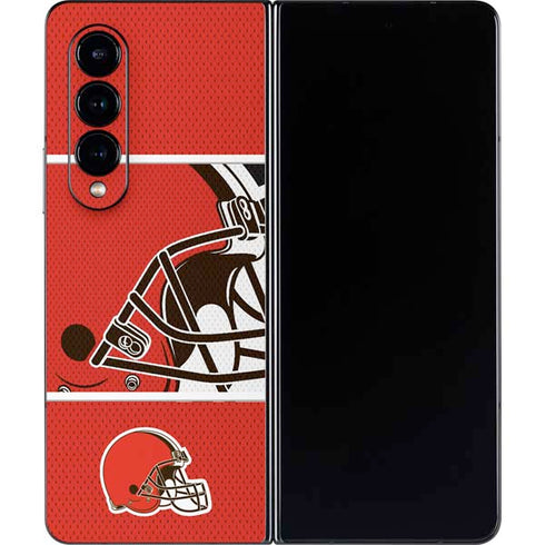 NFL Cleveland Browns Zone Block Galaxy Z Fold4 5G Skin