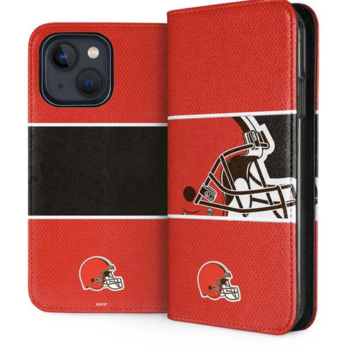 NFL Cleveland Browns Zone Block iPhone 14 Plus Folio Case