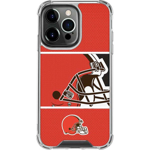 NFL Cleveland Browns Zone Block iPhone 15 Pro Clear Case