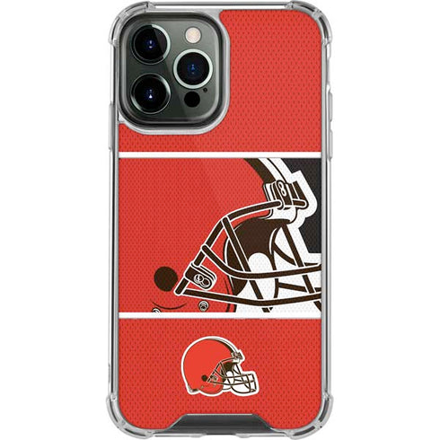 NFL Cleveland Browns Zone Block iPhone 14 Pro Max Clear Case