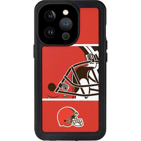 NFL Cleveland Browns Zone Block iPhone 14 Pro Waterproof Case
