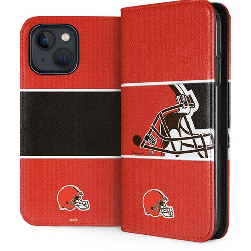 NFL Cleveland Browns Zone Block iPhone 15 Plus Folio Case