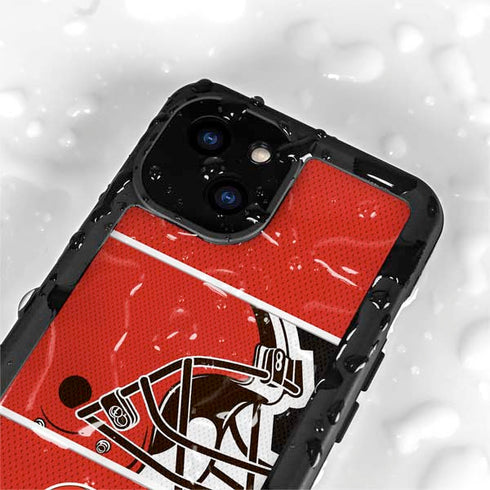 NFL Cleveland Browns Zone Block iPhone 15 Waterproof Case