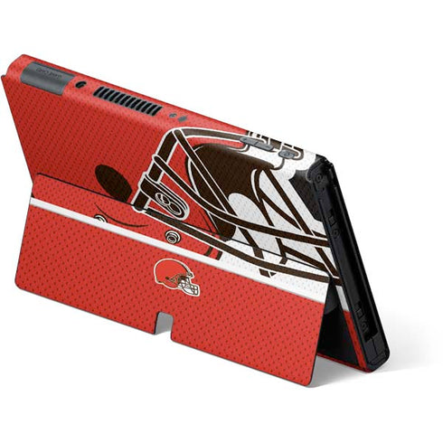 NFL Cleveland Browns Zone Block Nintendo Switch OLED (2021) Skin