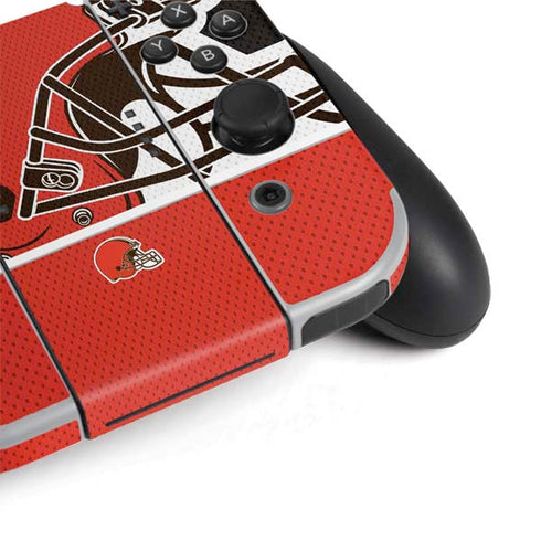 NFL Cleveland Browns Zone Block Nintendo Switch OLED (2021) Skin