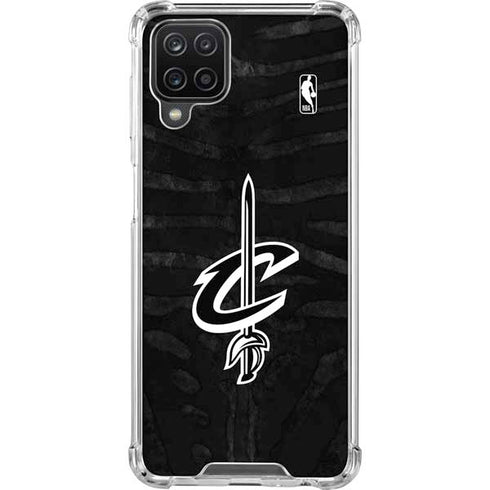 NBA Cleveland Cavaliers Black Animal Print Galaxy A12 Clear Case