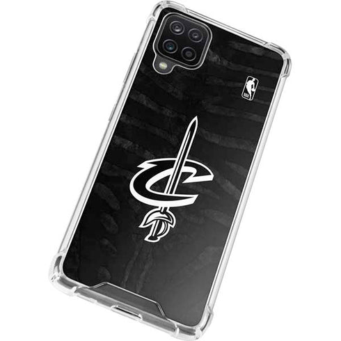 NBA Cleveland Cavaliers Black Animal Print Galaxy A12 Clear Case