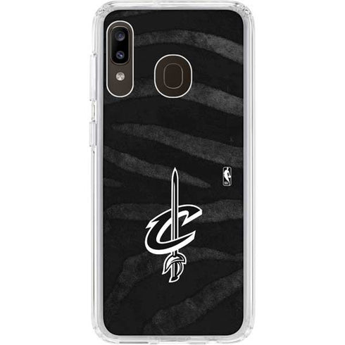 NBA Cleveland Cavaliers Black Animal Print Galaxy A20 Clear Case