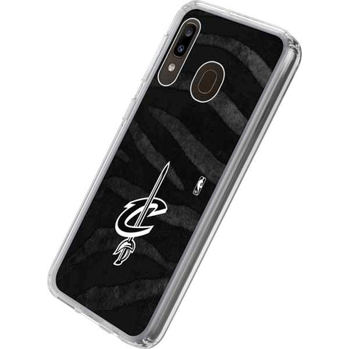 NBA Cleveland Cavaliers Black Animal Print Galaxy A20 Clear Case
