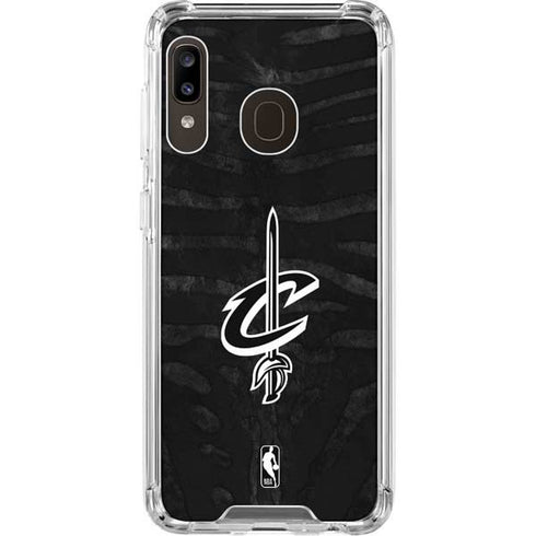 NBA Cleveland Cavaliers Black Animal Print Galaxy A30 Clear Case