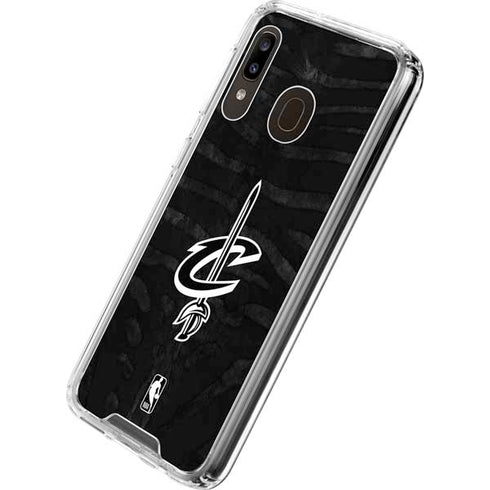 NBA Cleveland Cavaliers Black Animal Print Galaxy A30 Clear Case