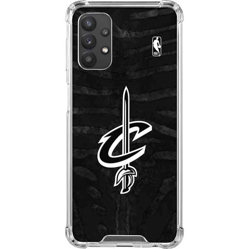 NBA Cleveland Cavaliers Black Animal Print Galaxy A32 5G Clear Case