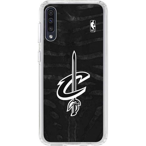 NBA Cleveland Cavaliers Black Animal Print Galaxy A50 Clear Case