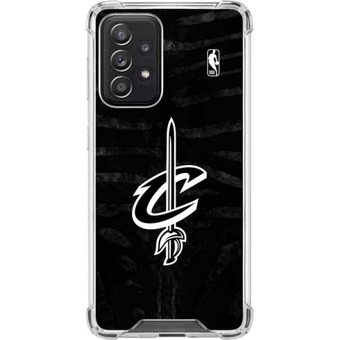 NBA Cleveland Cavaliers Black Animal Print Galaxy A52 5G Clear Case