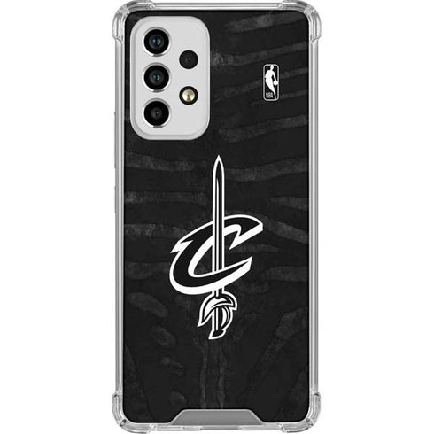 NBA Cleveland Cavaliers Black Animal Print Galaxy A53 5G Clear Case