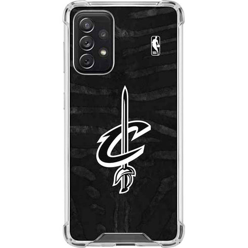 NBA Cleveland Cavaliers Black Animal Print Galaxy A72 5G Clear Case