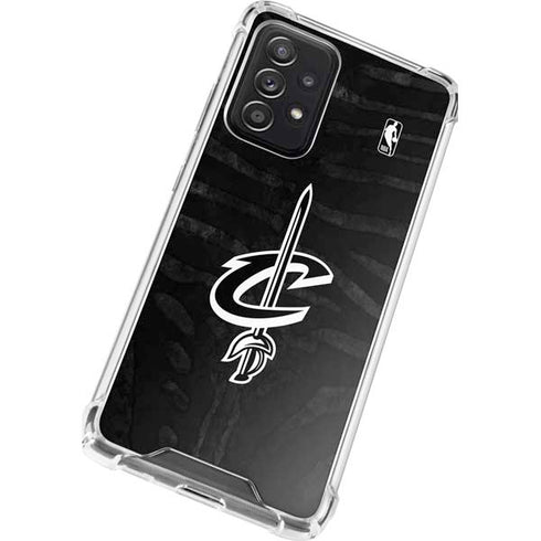 NBA Cleveland Cavaliers Black Animal Print Galaxy A72 5G Clear Case