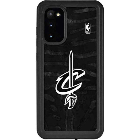 NBA Cleveland Cavaliers Black Animal Print Galaxy S20 Waterproof Case