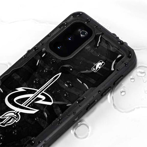 NBA Cleveland Cavaliers Black Animal Print Galaxy S20 Waterproof Case